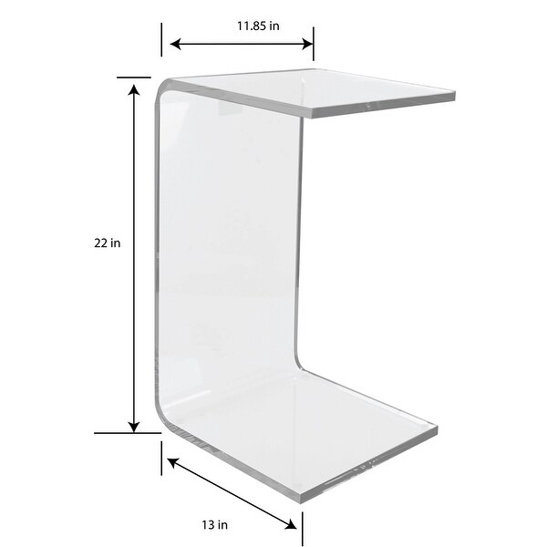 DesignStyles Acrylic C-Table - 11.85" x 13" x 22"
