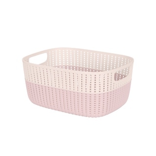 Simplify 2-Tone Decorative Large Storage Basket in Blush