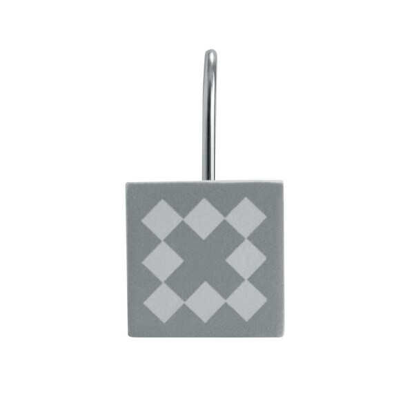 Bearpaw Desmond Grey Stripe Printed Shower Curtain Set