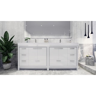 Dove 84'' Freestanding Vanity with Double Reinforced Acrylic Sink