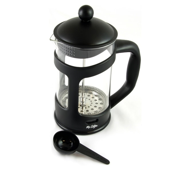 Mr. Coffee Brivio 28 Ounce Glass French Press Coffee Maker with Plastic Lid - 28 Ounce
