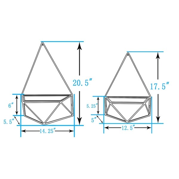 White and Gold Succulent Metal Cachepot Wall Planters, Set of 2
