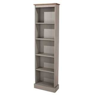 Wood Bookcase Tall Narrow Corona Collection | Furniture Dash