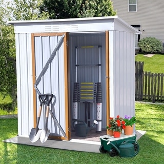 Outdoor 5X3 Ft Metal Storage Shed w/Lockable Doors,for Lawn Backyard