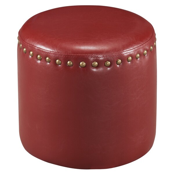 The Curated Nomad Barbossa Faux Leather Round Ottoman
