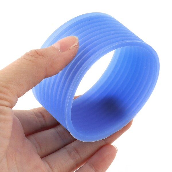 Silicone Heat Resistant Nonslip Glass Bottle Mug Cup Sleeve 5.8cm Dia - Blue
