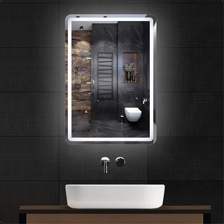 36 x 28 Inch Large Wall Anti-Fog Dimmable LED Bathroom Vanity Makeup Mirror with White/Warm Light