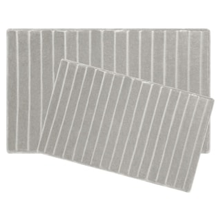 Laura Ashley Charcoal-Infused Velvet Memory Foam 2-Piece Bath Mat Set