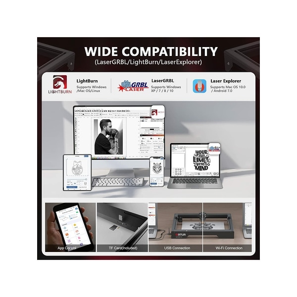 ORTUR Laser Master 3 Lite, LU2-10A 10W Laser Module Intelligent Laser Engraver - Grey
