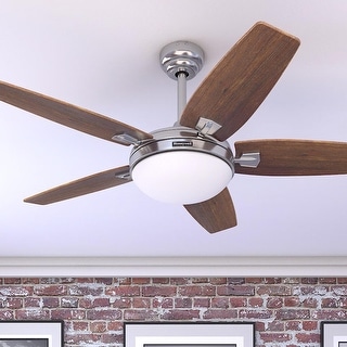 48" Honeywell Carmel Brushed Nickel Ceiling Fan with Integrated Light and Remote