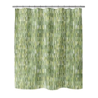 Porch & Den Sloane Green Geometric Shower Curtain