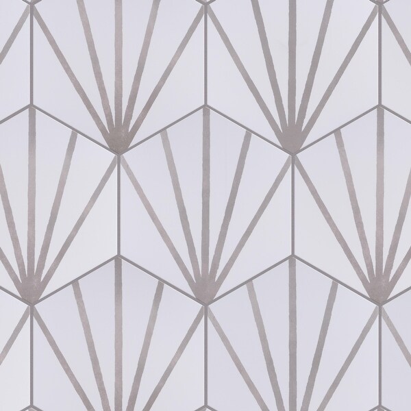 Merola Tile Horizon Dawn Hex Gris 7-3/4" x 9" Ceramic Floor and Wall Tile
