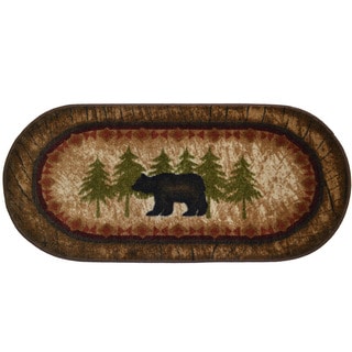 Cozy Cabin Birch Bear Washable Accent Rug