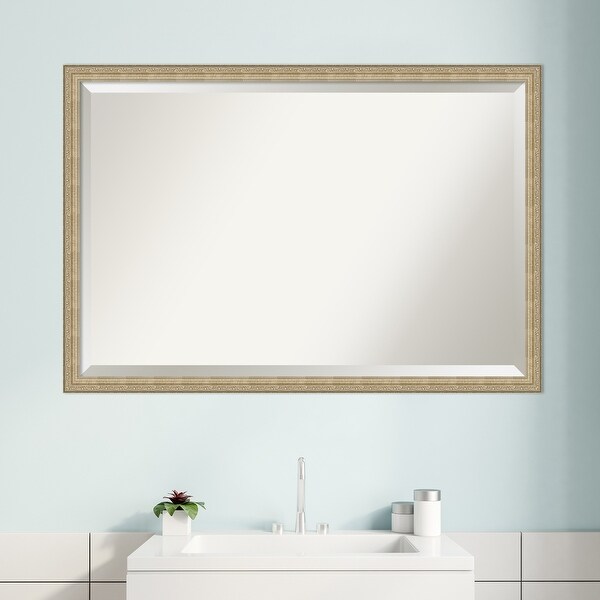 Beveled Bathroom Wall Mirror - Paris Champagne Frame - Paris Champagne