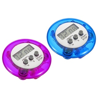 Round Digital Timer, Count Down UP Clock with Magnetic, LCD Display Blue Purple - Blue Purple