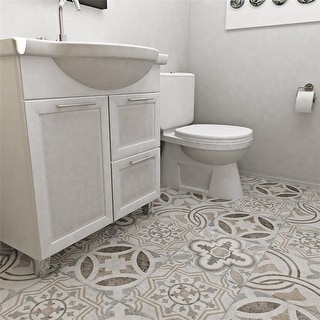 Merola Tile Llanes Perla Granada Encaustic 13.13" x 13.13" Ceramic Floor and Wall Tile