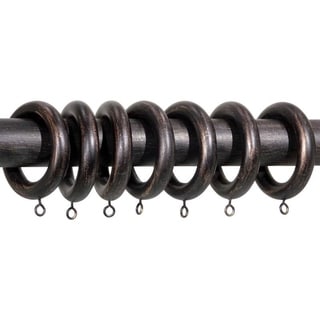 Antique Bronze 1 3/8-inch Wood Drapery Rings (Set of 7)