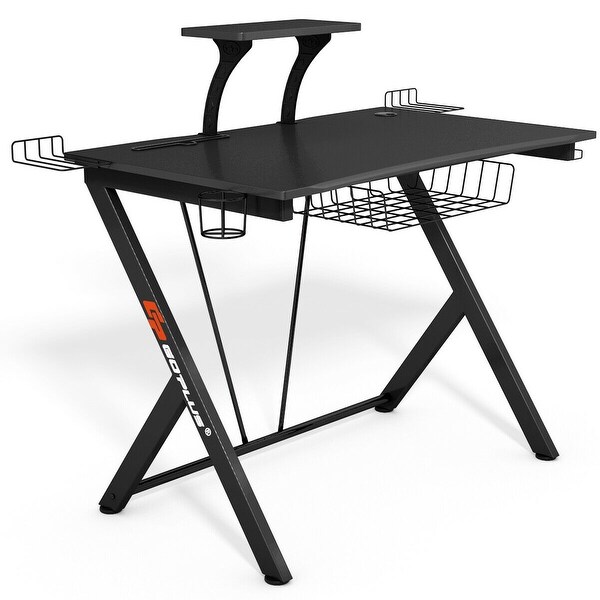 Gymax Gaming Desk Computer Desk PC Table Workstation with Headphone