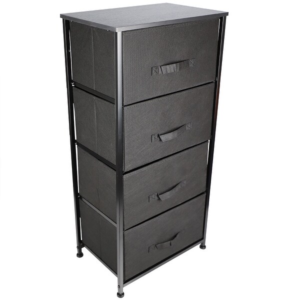 Home Basics Black 4-Drawer Storage Organizer - 37.40" x 11.80" x 17.70"