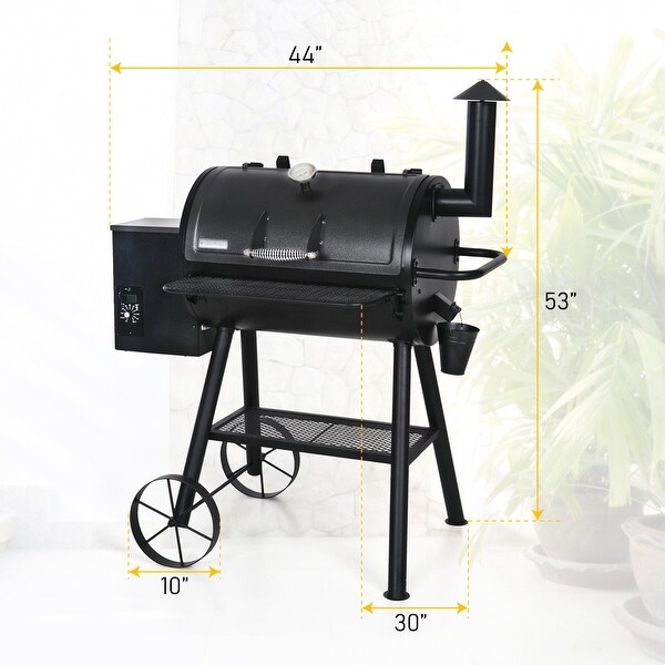 Patio Wood Pellet Grill Smoker with Pre-Installed Digital Controls