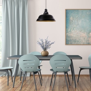 Fabron River of Goods Black Metal 20.5-Inch Pendant Light with Adjustable Hanging Cord - 20.5" x 20.5" x 14/79"