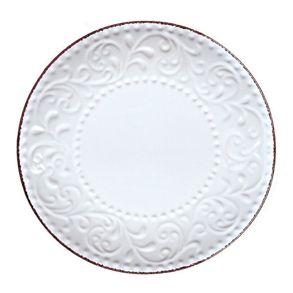 Lorren 16-pc. White Scrollwork Stoneware Dinnerware Set