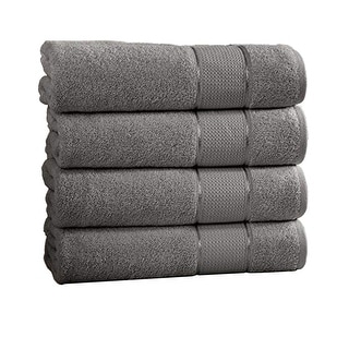 Bergamo 4 Piece Spun loft Bath Sheets with Twill Weave The Urban Port,Charcoal Gray
