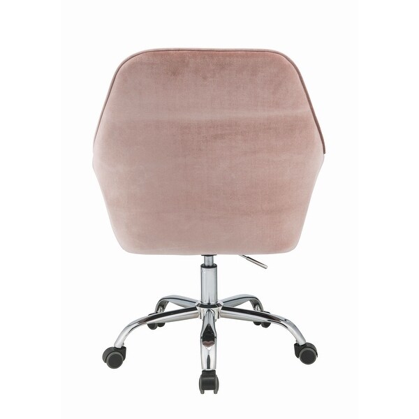 Swivel & Adjustable Elegant Style Velvet Office Chair with Chrome Base and Caster Wheels