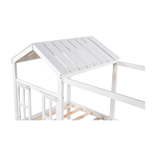 Twin Size House-shaped Kids' Bed with Roof, Window and 1 Storage Drawer, Cute Funny Kids' Platform Bed, 4 Colors