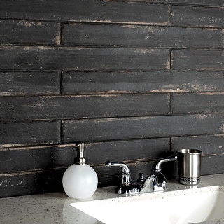 Merola Tile Retro Nero 2.75" x 23.5" Porcelain Floor and Wall Tile