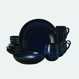 Mikasa Swirl Coupe Ombre Cobalt 16PC DW Set, Service for 4