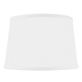 10"x12"x8" Hardback Shallow Drum Lamp Shade White Linen