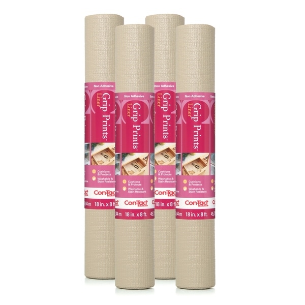 Con-Tact Brand Grip Prints Non-Adhesive Non-Slip Shelf and Drawer Liner - Taupe (Pack of 4 or 6)
