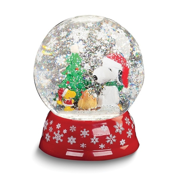 Peanuts Led Lighted Snoopy at Campfire Swirl Water Globe
