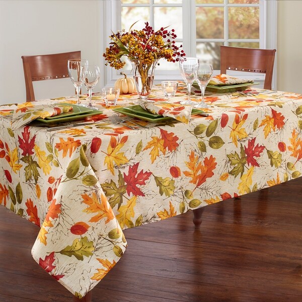 Autumn Leaves Fall Printed Napkins, Set of 8 - 17"x17"