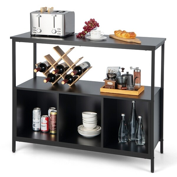 Costway Buffet Sideboard Kitchen Storage Cabinet Open Shelf w/ 3 - See Details
