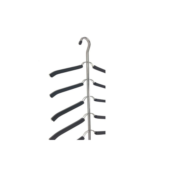 Closet Spice - 2 Pack - Strong Anti-Rust Chrome 6 Tier Blouse Tree, Non-Slip, Black Foam Padded, Space Saving, Clothes Hanger