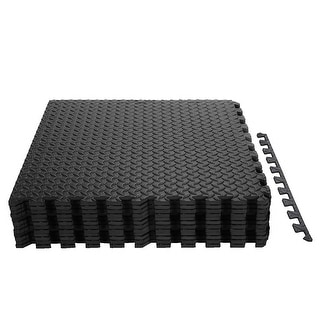Costway 12Tiles 1/2'' Puzzle Exercise Floor Mats w/EVA Foam - Black