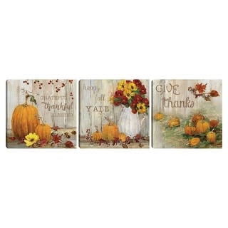 Pumpkin Patch I, II, III by Sally Swatland Canvas Art Print Set
