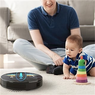 G6 1800Pa Suction Robot Vacuum Cleaner, Wi-Fi Connected Self-Charging