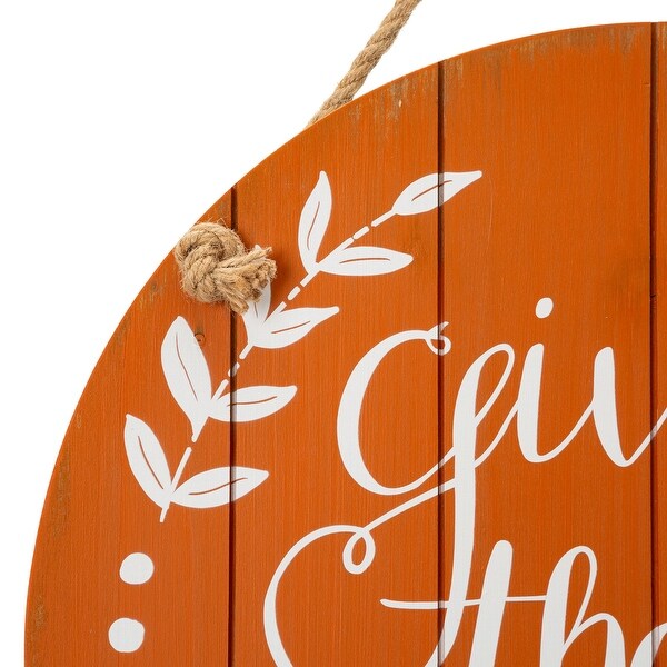 Glitzhome 15"D Wooden Thanksgiving Wall Sign