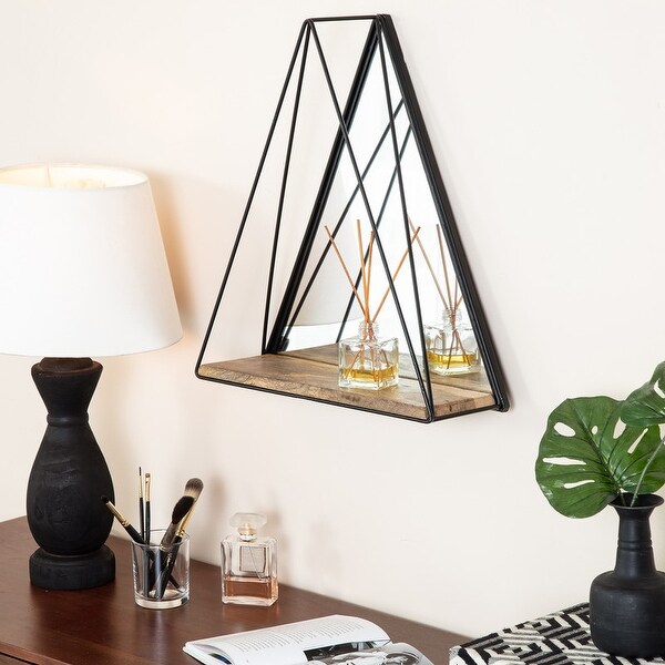 Gatana Black Triangle Shelf Mirror - 18in x 16in