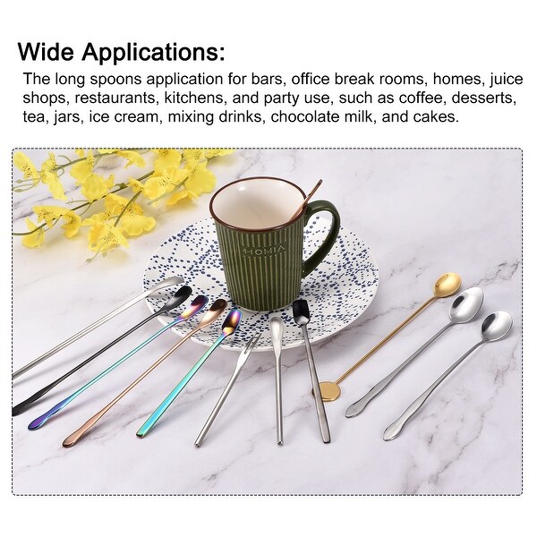 Long Handle Spoon, 1Pcs 10.24-Inch Stainless Steel Stirring Spoons - Silver