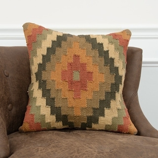 Rizzy Home Tan, Rust, and Brown Southwest Hand-crafted Throw Pillow