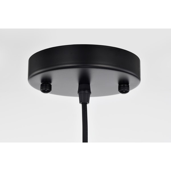 Antonia 7 Inch Modern-Contemporary Style Matte Black Finish Pendant Glass Shade Lighted Chandelier 1-Light - N/A