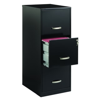 Space Solutions 3-drawer Black Steel File Cabinet