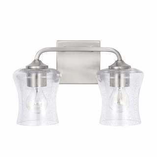 Reeves 2-light Bath/ Vanity Fixture w/ Clear Seeded Glass