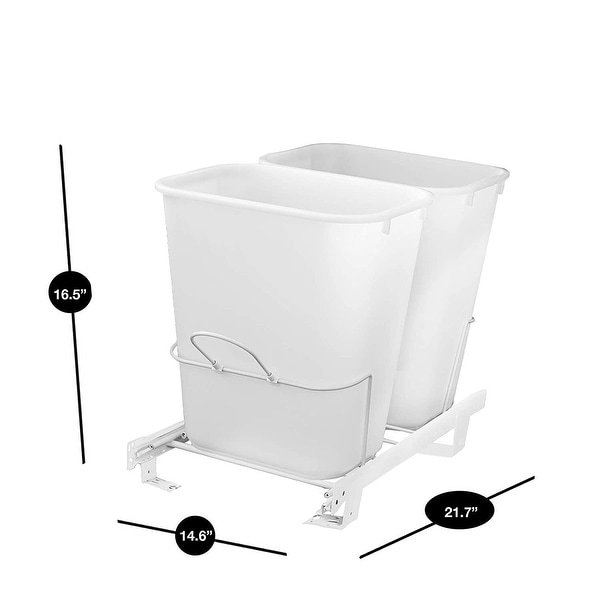 Smart Design Pull Out Dual Garbage Can - Set of 2