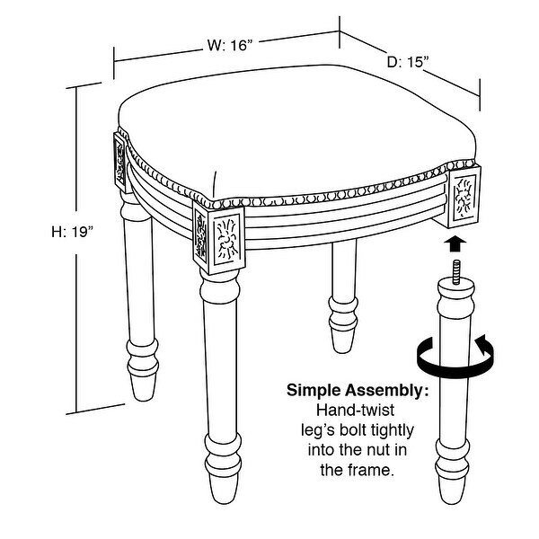 Black Gingham Vanity Stool