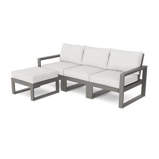POLYWOOD EDGE 4-Piece Modular Deep Seating Set with Ottoman